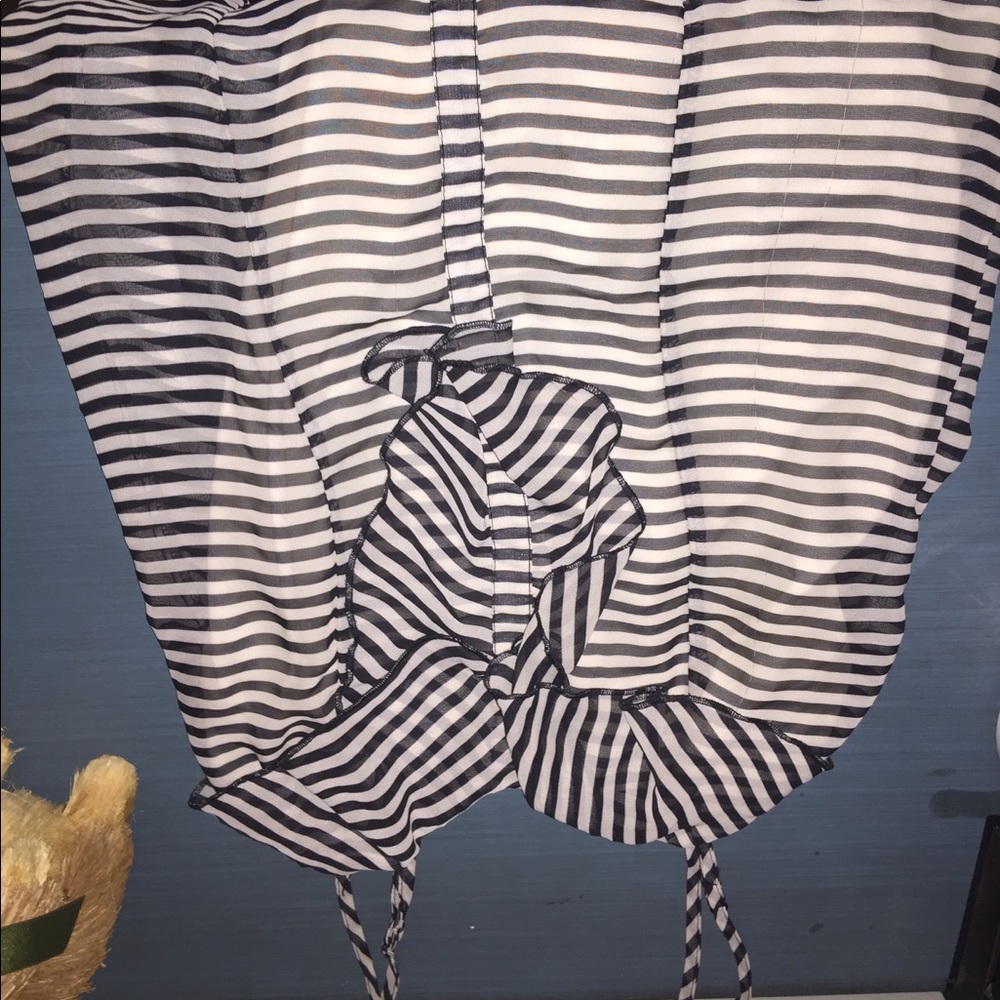 Black and white striped tank